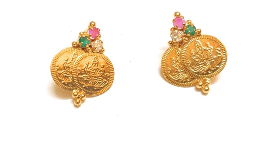 Lakshmi gold earrings hot sale with price