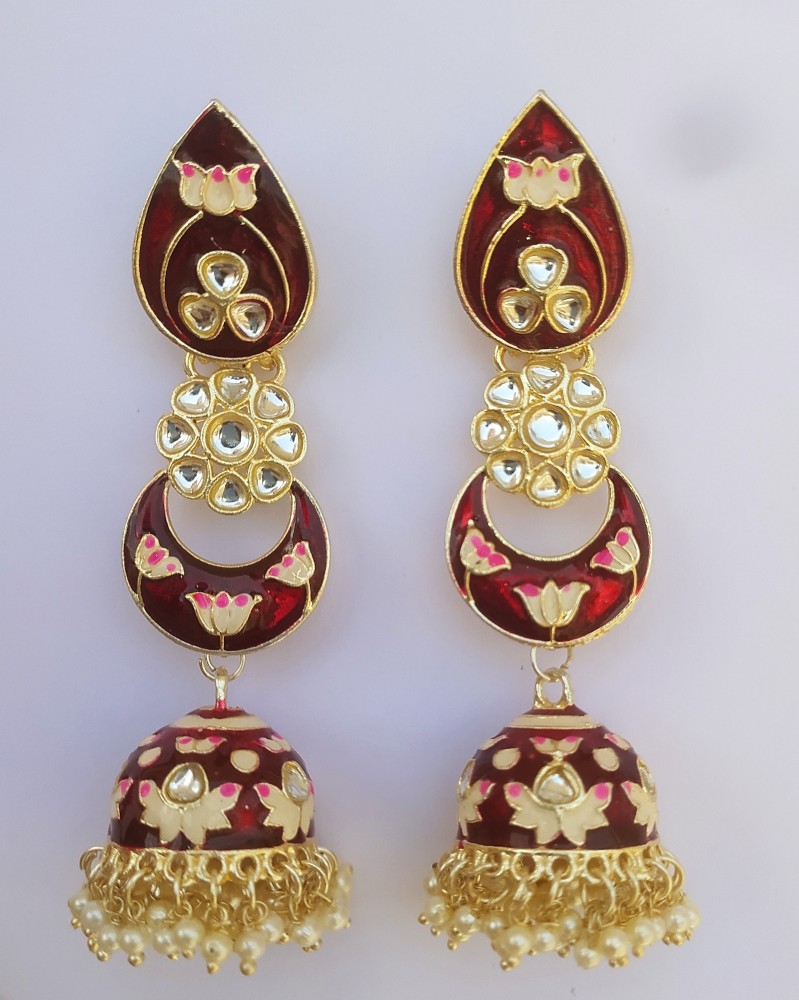 Buy CRUNCHY FASHION GoldPlated Black Beads  Tassel Ethnic Jhumka Earrings  Alloy Jhumki Earring  Online at Best Prices in India  JioMart