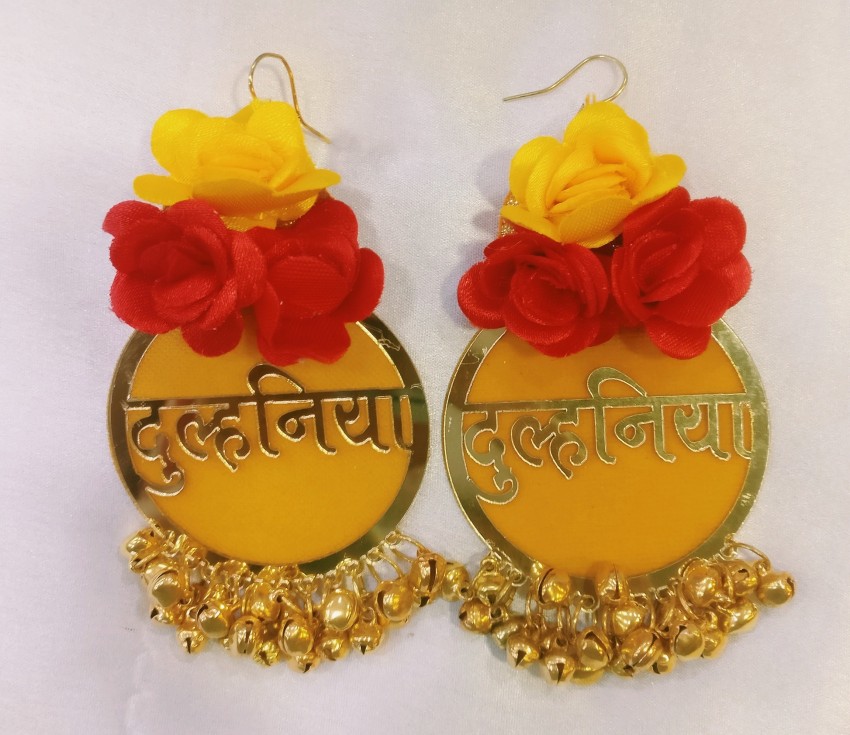 Customised Acrylic Dulhaniya Earrings  Giftlay India