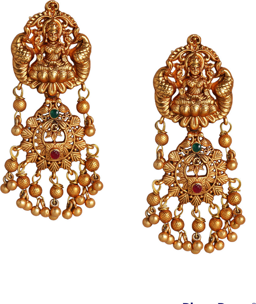 Flipkart Buy Kord Store Kord Store Gold Plated Traditional Laxmi Earrings for Women and Girls Ruby Brass Drops Danglers Online at Best Prices in India