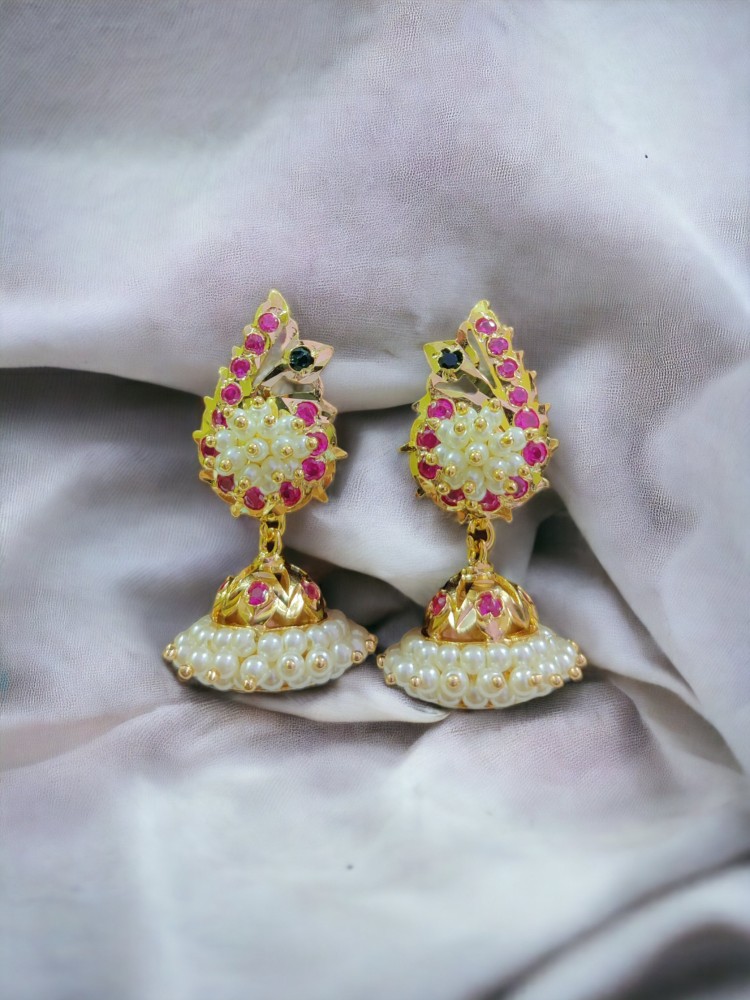 Shop Kriaa Gold Plated Brown Austrian Stone Dangler Earrings  JewelMazecom