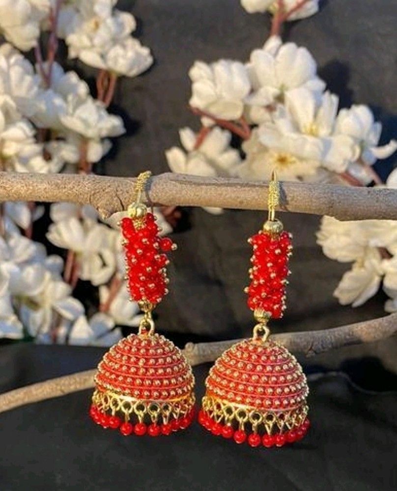 Red color 2025 earrings online