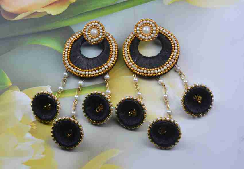 Silk jhumka earrings new arrivals
