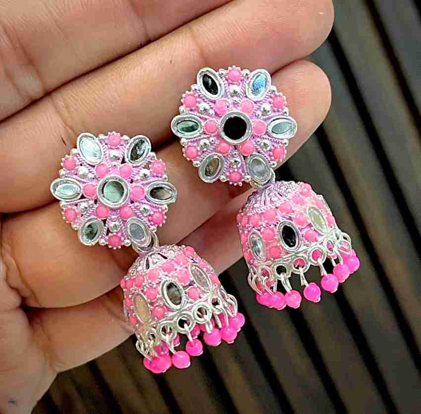 Flipkart Buy MONKDECOR Mii Jhumka Light Pink Attractive