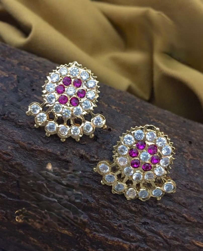 PANASH Gold Plated CZ Stone Solitaire Stud Earrings Buy PANASH Gold Plated CZ  Stone Solitaire Stud Earrings Online at Best Price in India  Nykaa