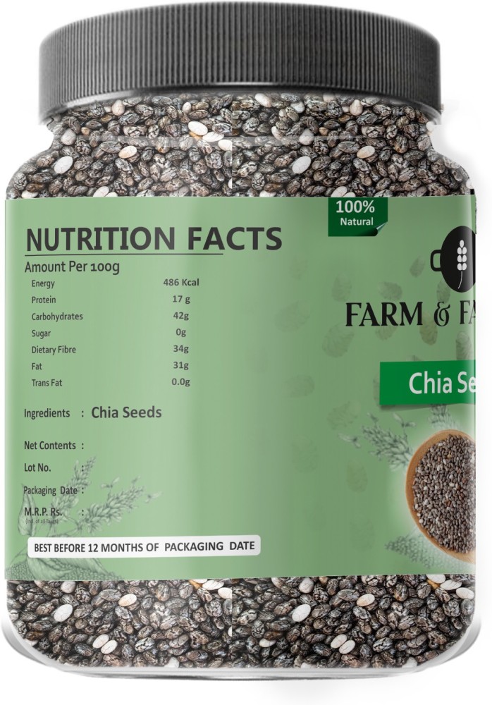 Farm Farmers Chia Seeds Basil seeds 75GMS Each AAA Grade