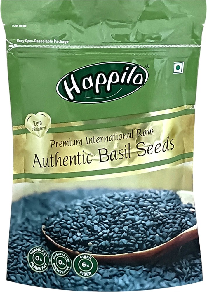 Happilo Premium Raw Organic Holy Basil Sabja Basil Seeds Price