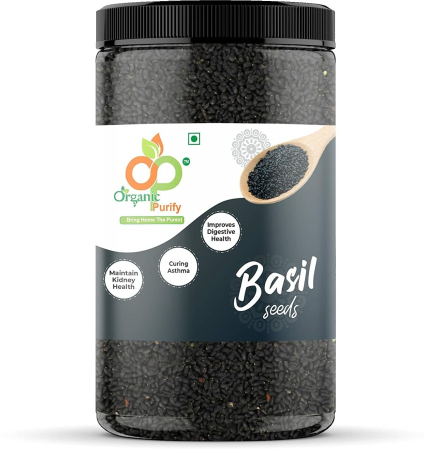 Organic Purify Raw Basil Seeds for Weight Loss Jar Pack Natural