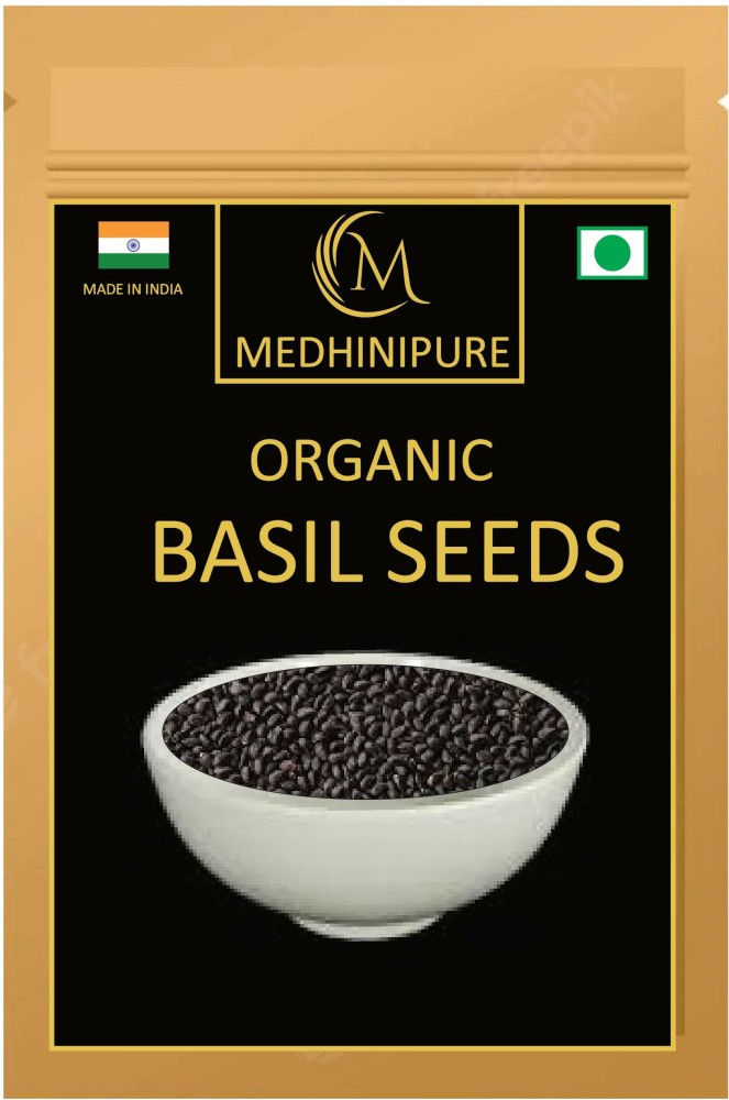 medhinipure Organic Basil Seeds Raw Seed Tukmariya Sabja