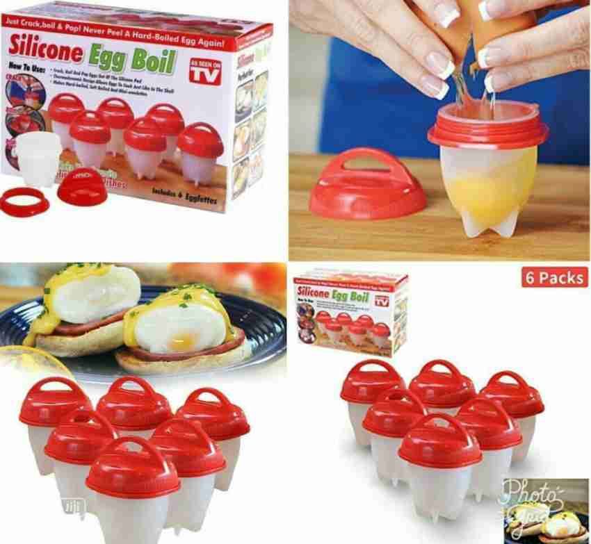 6pcs Set of Egglettes Maker Mold, Silicon Egg Boil Cup Hard Boiled Egg  Cooker Without Egg