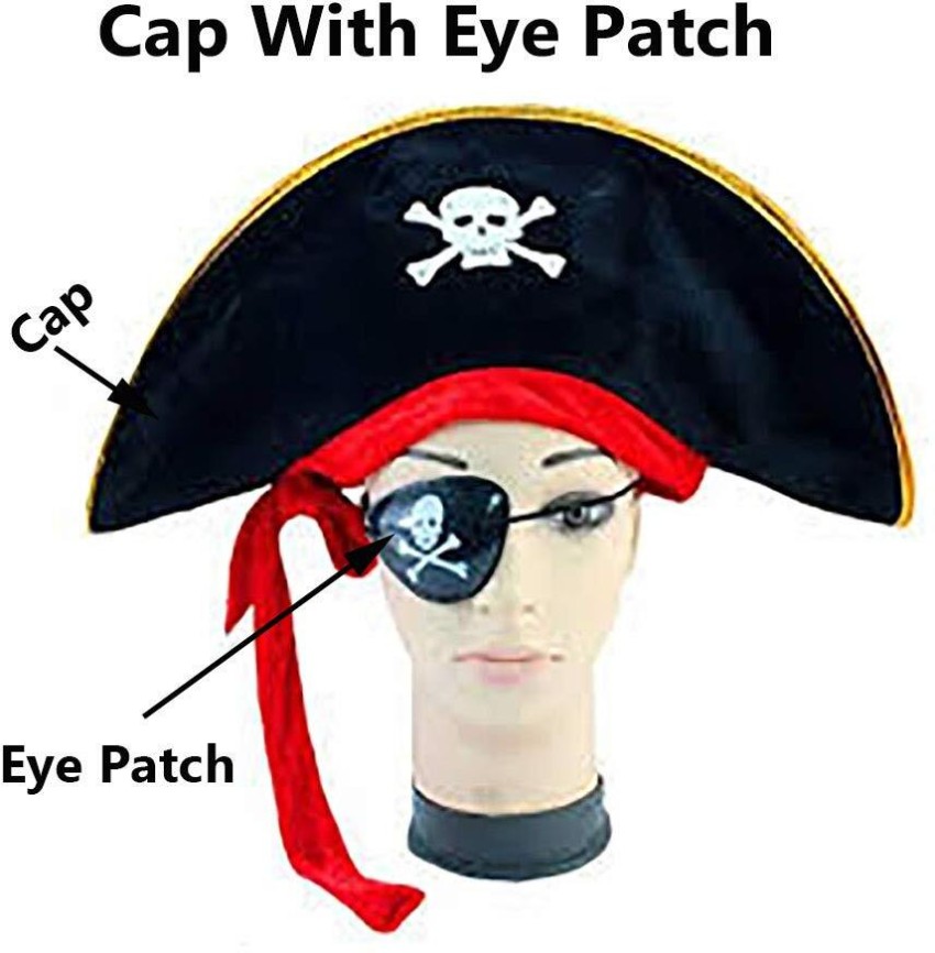 Brown Leaf Pirate Cap With Eye Patch For Halloween Scary Horror Pirate Theme Party Props Elders Halloween Costume
