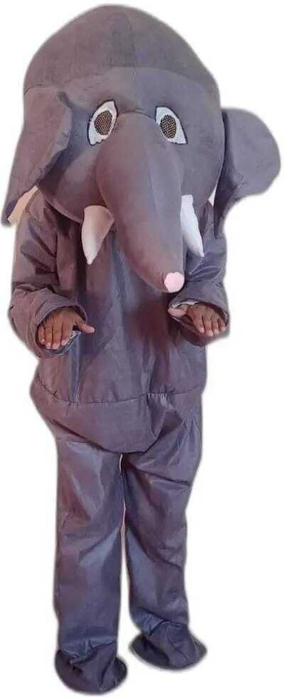 Cartoon Plush Gray Elephant Mascot Costume