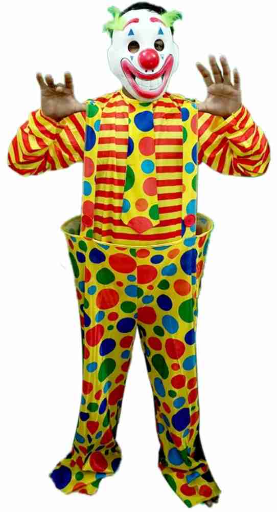 wizerdy JOKER COSTUME FREE SIZE (ADULT) / CIRCUS CLOWN RING BELLY DRESS /  CUSTUME PARTY Elders Halloween Costume Price in India - Buy wizerdy JOKER  COSTUME FREE SIZE (ADULT) / CIRCUS CLOWN