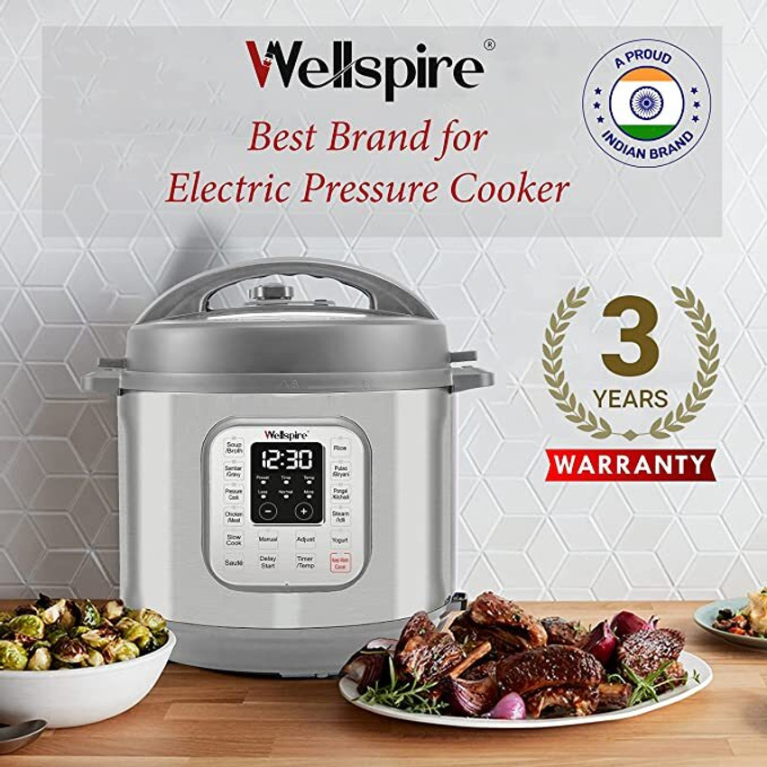 Wellspire Instant Pot 6 Litres with 304 Stainless Steel Inner Pot Electric Pressure Cooker Price in India Buy Wellspire Instant Pot 6 Litres with 304 Stainless Steel Inner Pot Electric Pressure