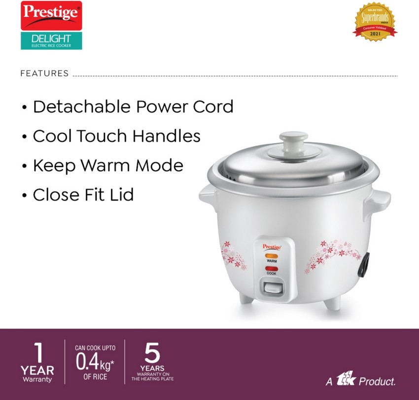 Prestige Delight PRWO Electric Rice Cooker (1 Liter, White)