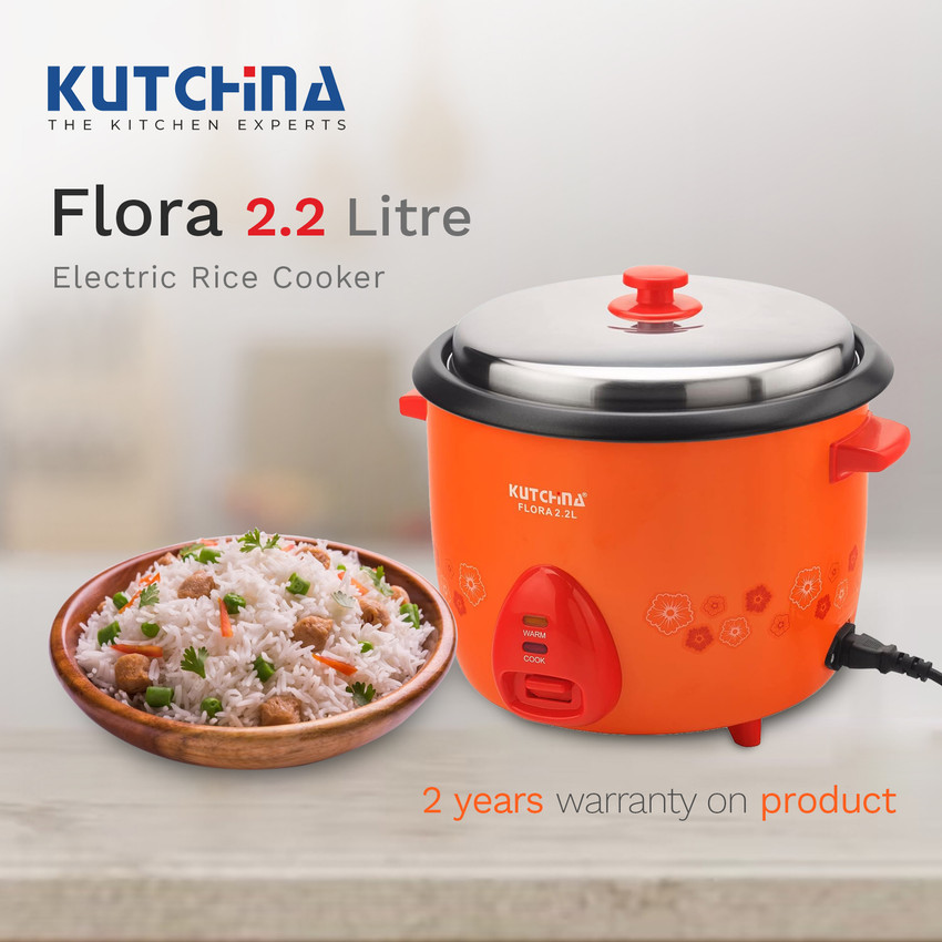 Kutchina Flora Rice Cooker 2.2L Non Stick Electric Rice Cooker