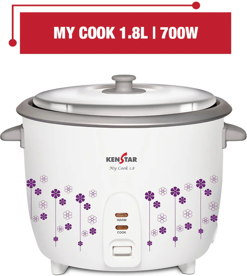 Kenstar MY COOK 1.8 Ltrs Electric Rice Cooker with Steaming Feature Price in India Buy Kenstar MY COOK 1.8 Ltrs Electric Rice Cooker with Steaming Feature Online at Flipkart