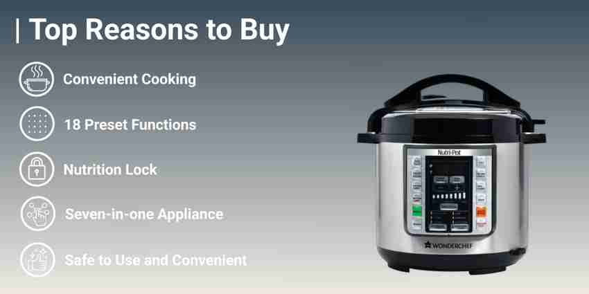 WONDERCHEF Nutri Pot Electric Pressure Cooker Price in India Buy WONDERCHEF Nutri Pot Electric Pressure Cooker Online at Flipkart