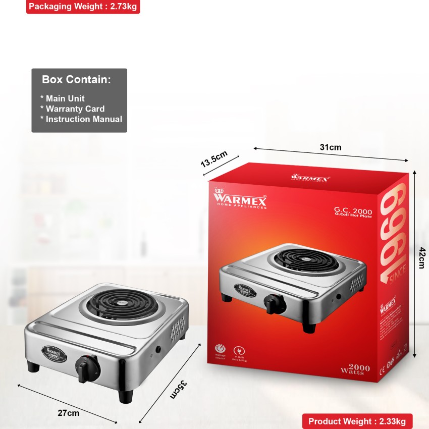 Warmex 2500W Electric G.Coil Hot Plate Double Metallic Enamel With Rotary  Switch Round Electric Cooking Heater Price in India - Buy Warmex 2500W  Electric G.Coil Hot Plate Double Metallic Enamel With Rotary