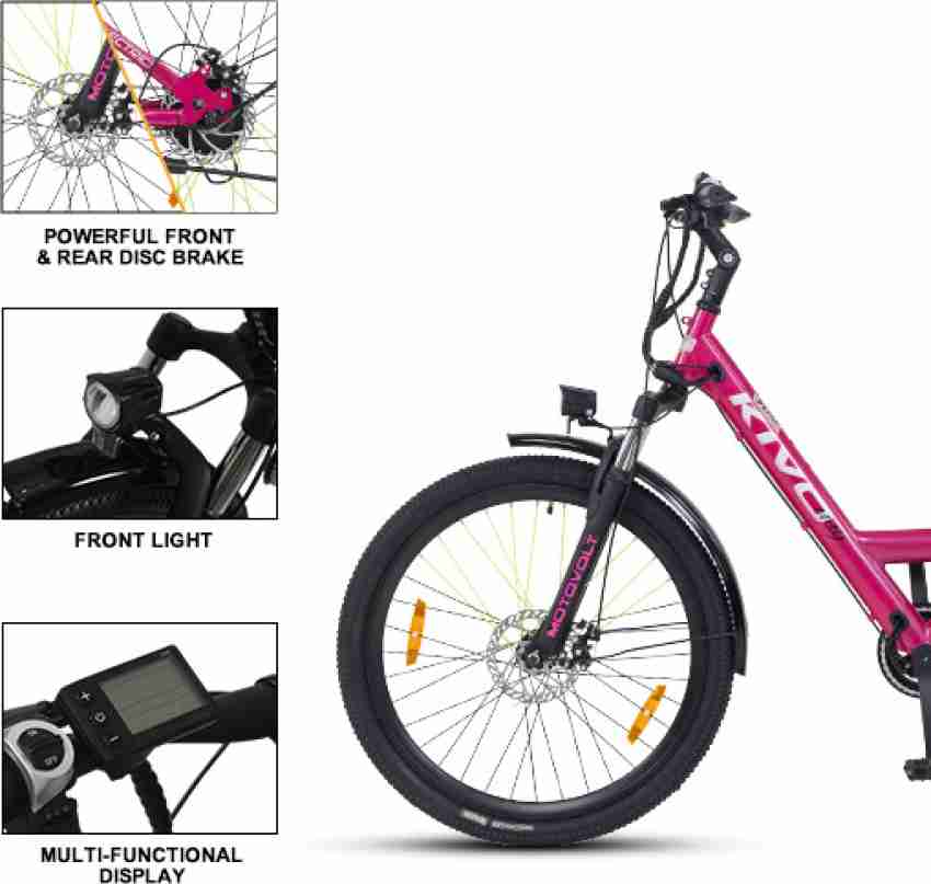 Motovolt KIVO EASY Pink 26 inches Single Speed Lithium ion Li ion