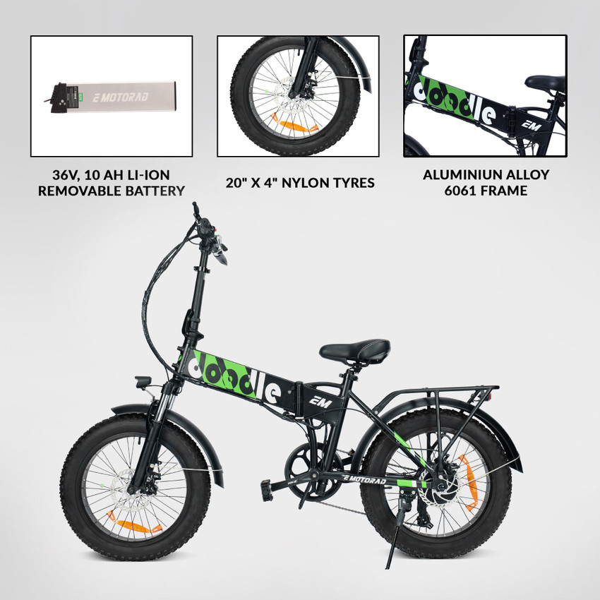 EMotorad Doodle 20 inches 8 Gear Lithium ion Li ion Electric Cycle Price in India Buy EMotorad Doodle 20 inches 8 Gear Lithium ion Li ion Electric Cycle online at Flipkart