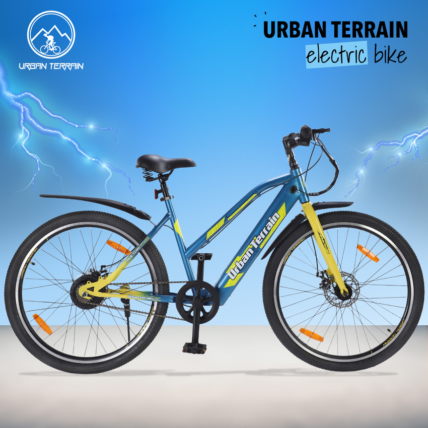 Urban Terrain Bolton For Men Women Ages 15 Range 35 km Battery Cycle 27.5 inches Single Speed Lithium ion Li ion Electric Cycle Price in India Buy Urban Terrain Bolton For Men Women Ages 15 Range
