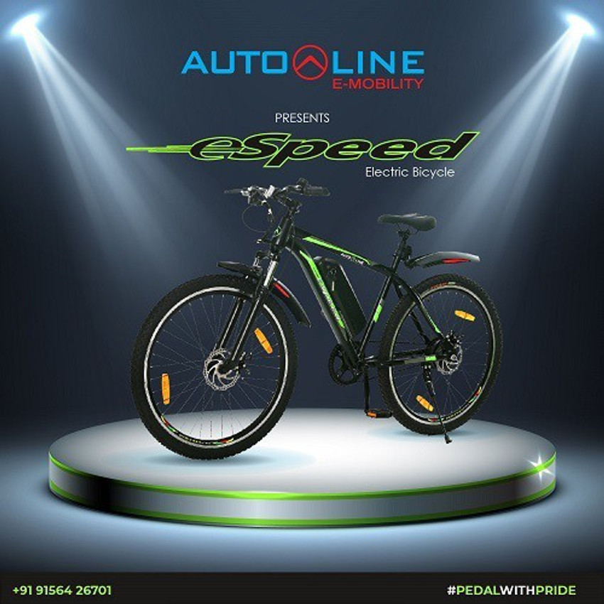 Autoline ESpeed Electric Cycle Dual Disk Brake Steel Frame Unisex