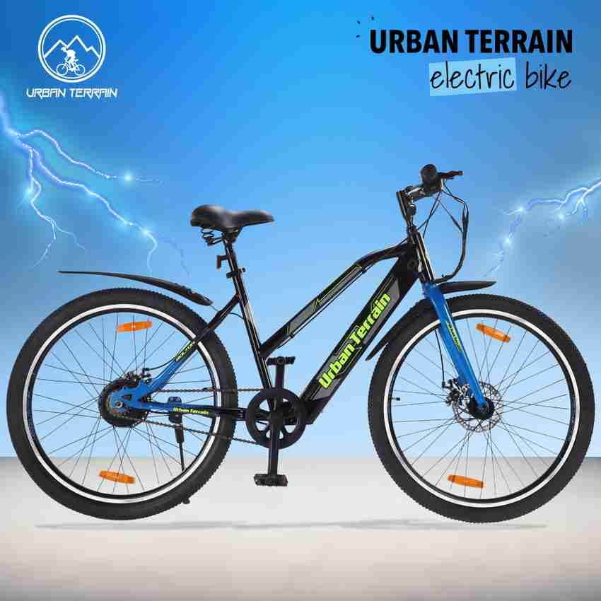 Urban Terrain Bolton For Men Women Ages 15 Range 35 km Battery Cycles 27.5 inches Single Speed Lithium ion Li ion Electric Cycle Price in India Buy Urban Terrain Bolton For Men Women Ages 15 Range