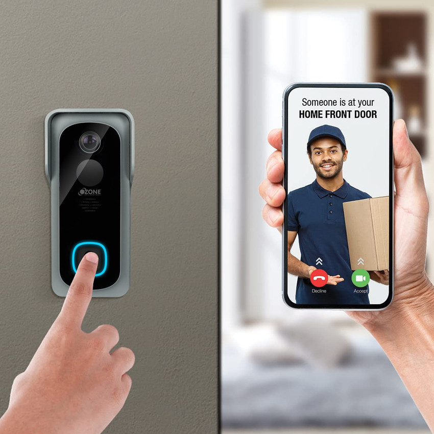 Door chime top with camera