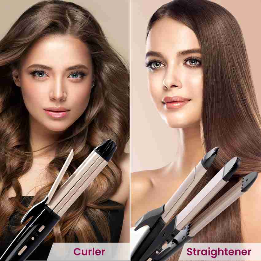 AGARO 4 in1 Hair Styler Straightener Crimper Curler Brush For