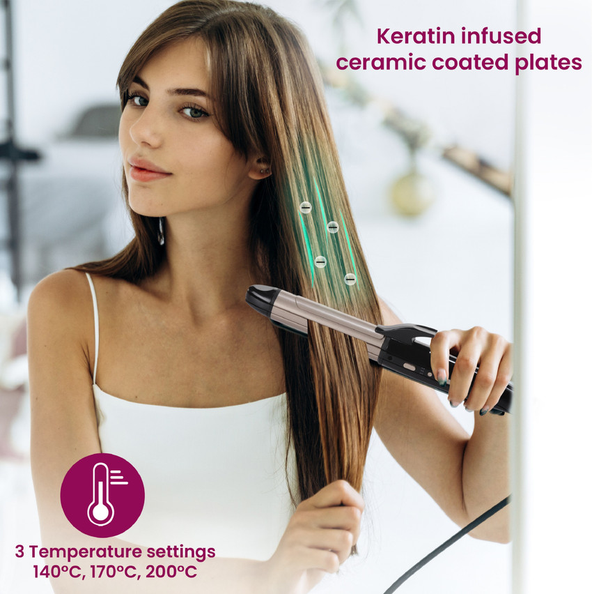AGARO 4 in1 Hair Styler Straightener Crimper Curler Brush For Women HS1107 Electric Hair Styler