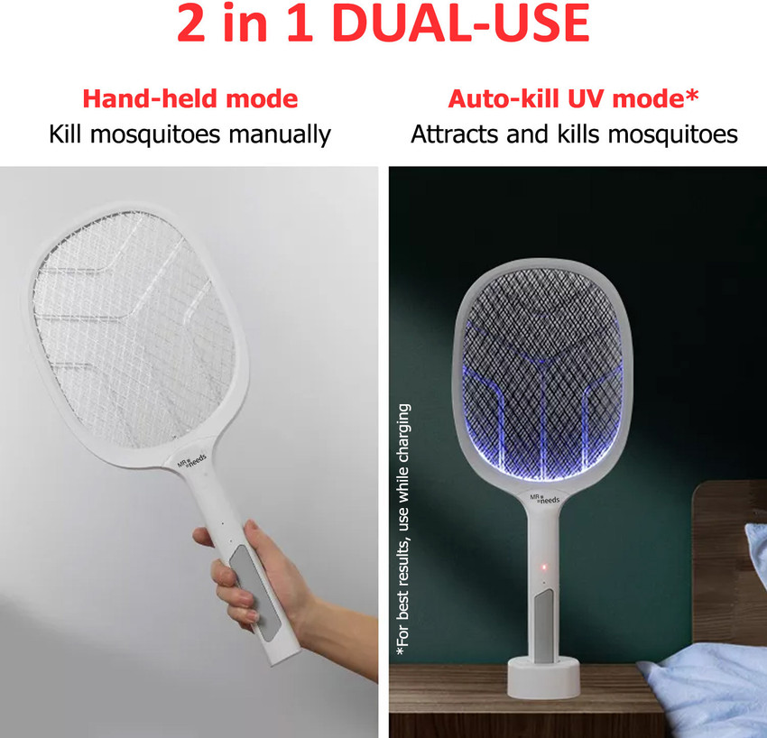 MR Needs Mosquito Bat Racket with UV Light 1200 mAh Lithium ion