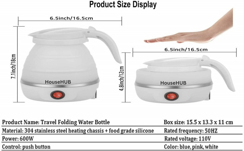 HouseHub Portable Silicon Kettle For PG Hostel Travelling