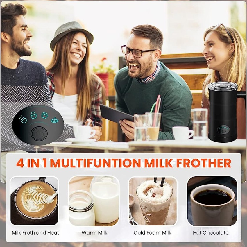 4 in 1 Electric Milk Frother Hot Cold Steamer Foam Maker 580ML