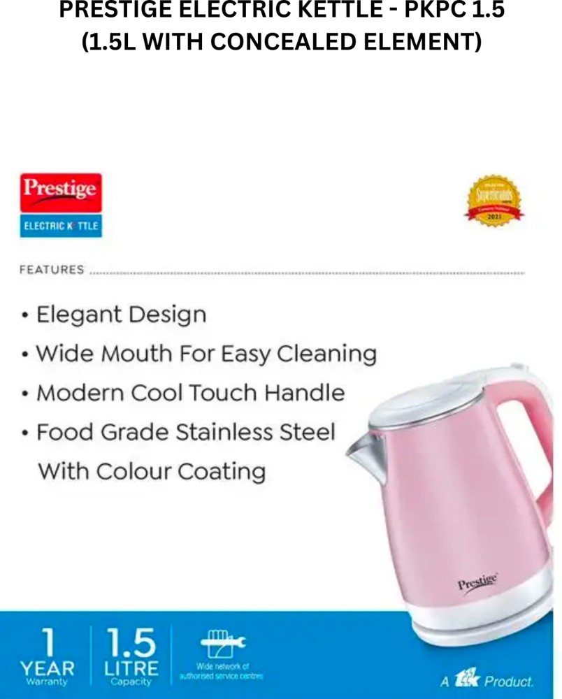 Prestige Stainless Steel Electric Water Tea & Soups Kettle 1500