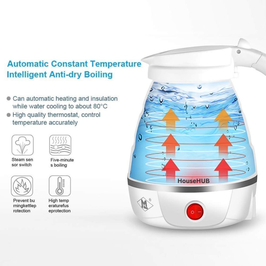 Foldable Portable Insulated Electric Kettle For Dormitory