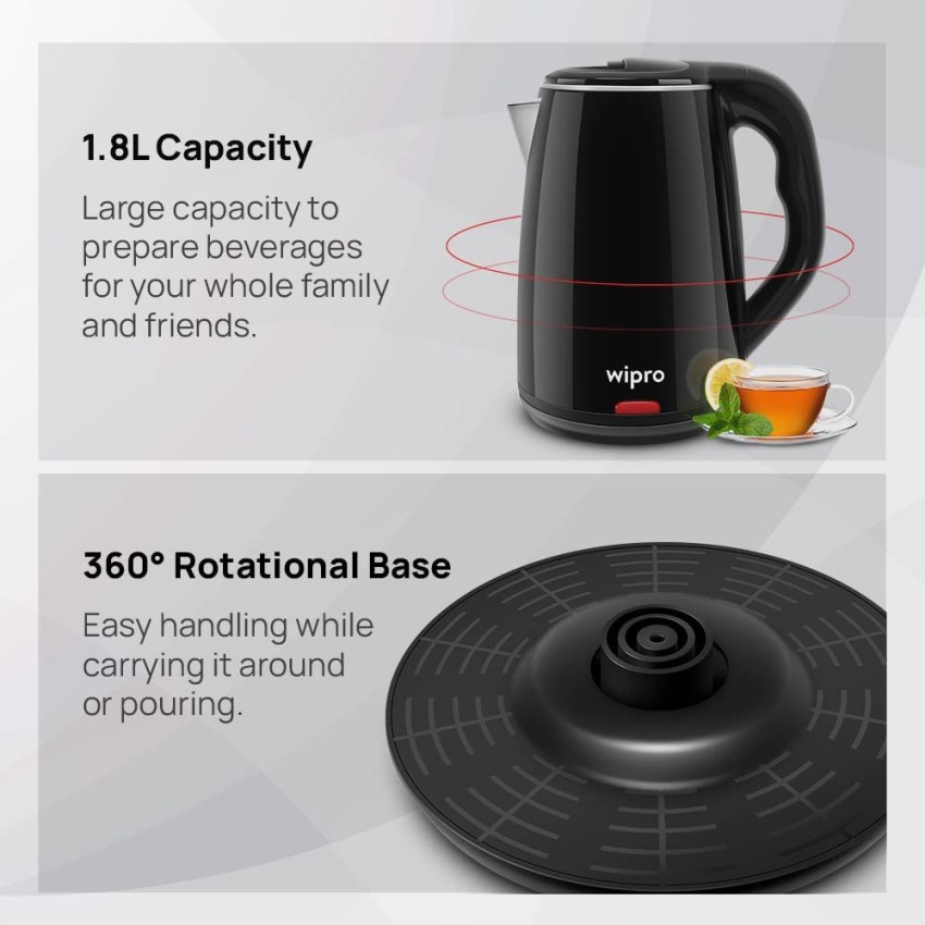 Enhanced Cool Touch Design 1.8 L 1500 W Electric Kettle Triple