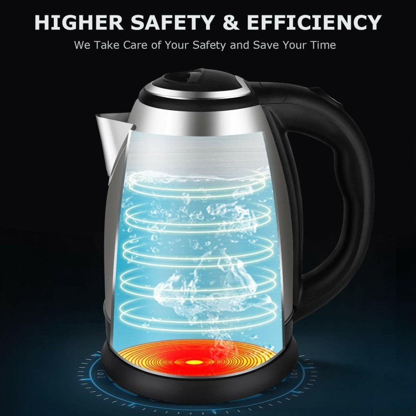 HadinEEon Water Kettle 1500W Stainless Steel Double Wall Electric