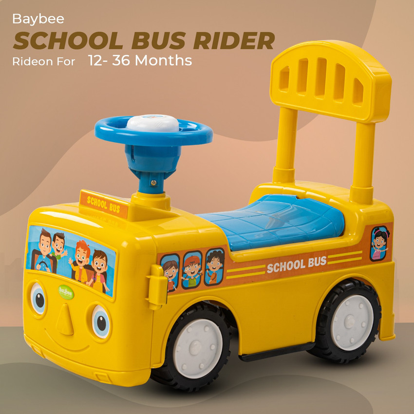 baybee Funbee School Bus Push Ride on Kids Car Baby Ride on Push