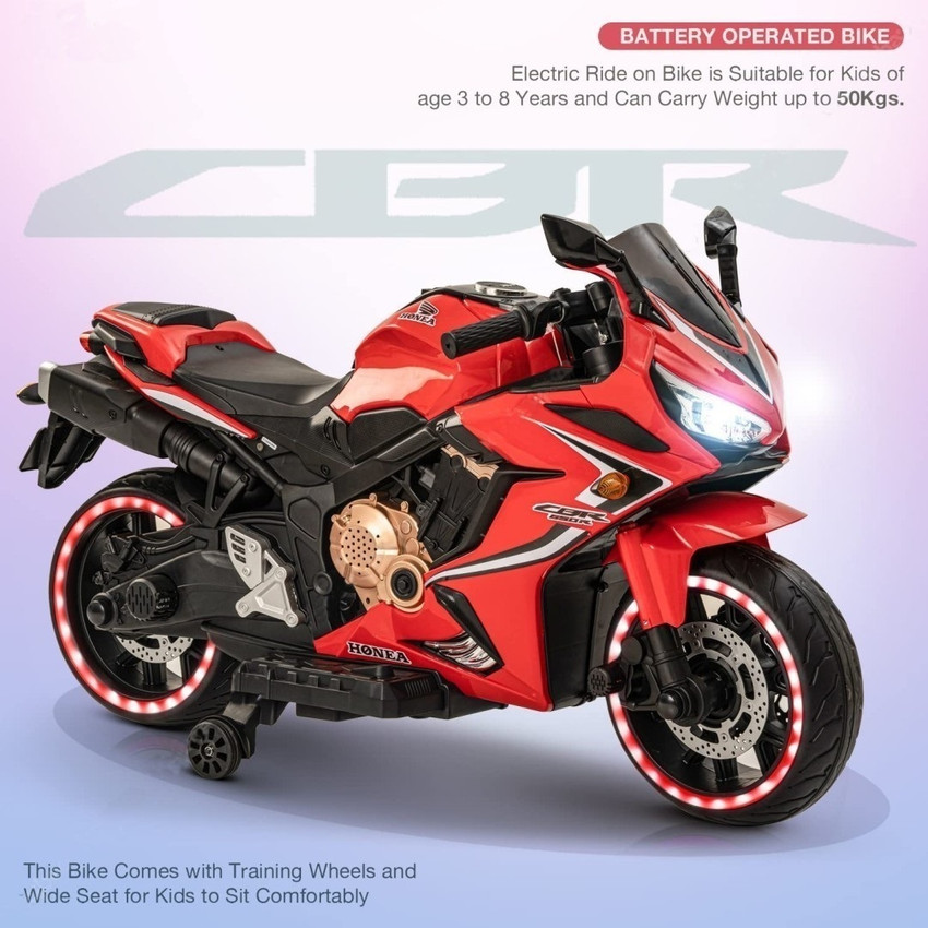 Ebabykart Honda CBR 12V Electric Ride On Bike For Kids with hand Accelerator 2 7Yrs Bike Battery Operated Ride On Price in India Buy Ebabykart Honda CBR 12V Electric Ride On Bike