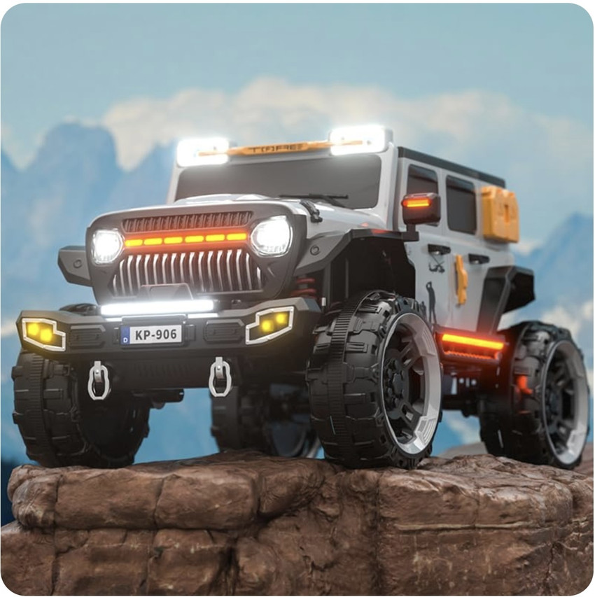 Battery powered jeep with remote control top