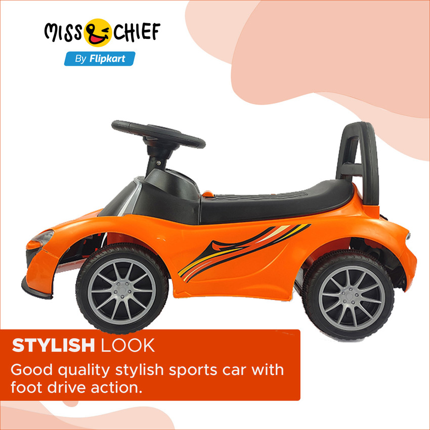 Miss Chief by Flipkart Kids car music and lights 1 to 4 years kids toy car ride on mc laren Rideons Wagons Non Battery Operated Ride On Price in India Buy Miss Chief by Flipkart Kids car music and lig...