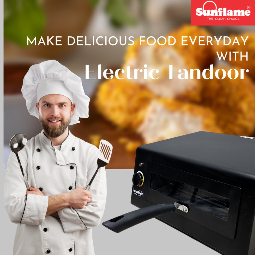 Sunflame Electric Tandoor 1100W Stainless Steel Body Non Stick