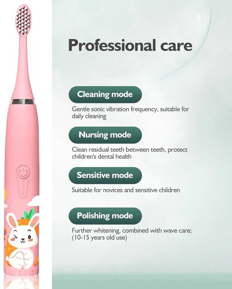 24x7eMall Kids Children Automatic Toothbrush Kit With 6 Brushes Bunny  Electric Toothbrush - 24x7eMall 