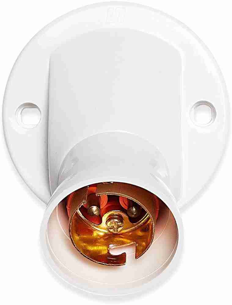 Flysmart Angle Bulb Holder for Wall B22 Batten 2 Amp 220 240 Volts Lamp Holder for Led Electric Bulb for Home Indoor Outdoor Use White Pack of 10 2 A Two Pin Socket Price