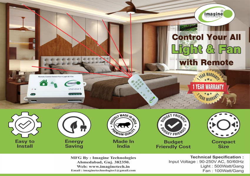 Remote control switch for light and fan cheap