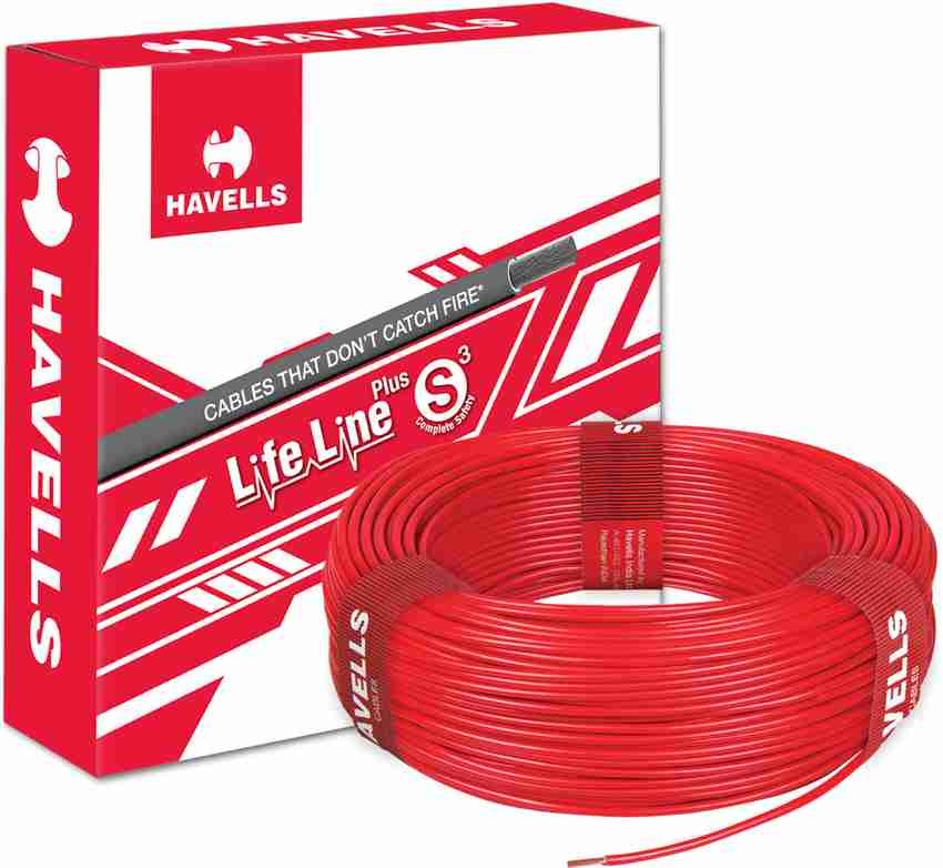 HAVELLS HRFR PVC 1.5 sq mm Red 45 m Wire Price in India Buy HAVELLS HRFR PVC 1.5 sq mm Red 45 m Wire online at Flipkart