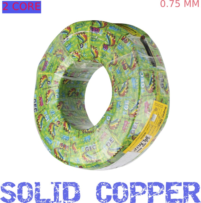 SUPER GEC Multi Round Core 1.00 MM x 2 Core wire 20 meter 66 Feet