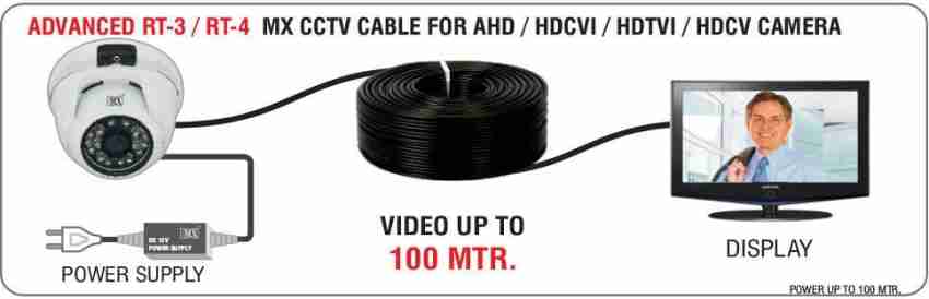 MX 300 Foot – 100 Meters – CCTV Camera Cable Wire 3+1 – Compatible