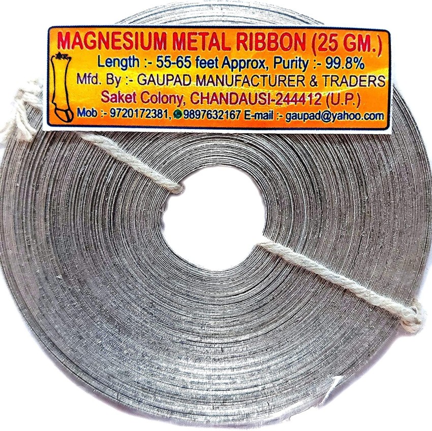 Magnesium Metal Ribbon, 25 g, Approx. 90 Feet